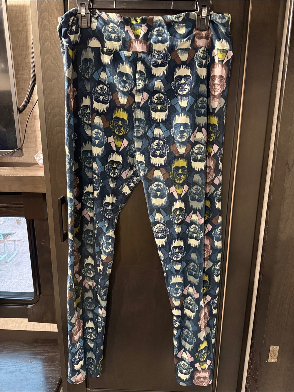 LuLaRoe Blue Novelty Frankenstein Print Leggings